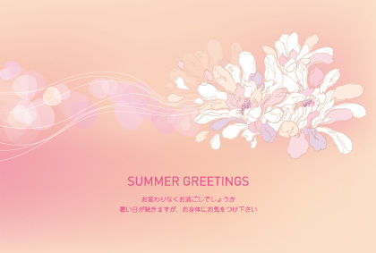 暑中見舞い（花）ポストカード：商品番号 3816