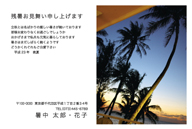 ヤシの木の残暑見舞いはがき