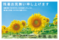 ひまわりの残暑見舞いはがき