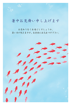 暑中見舞い（金魚）